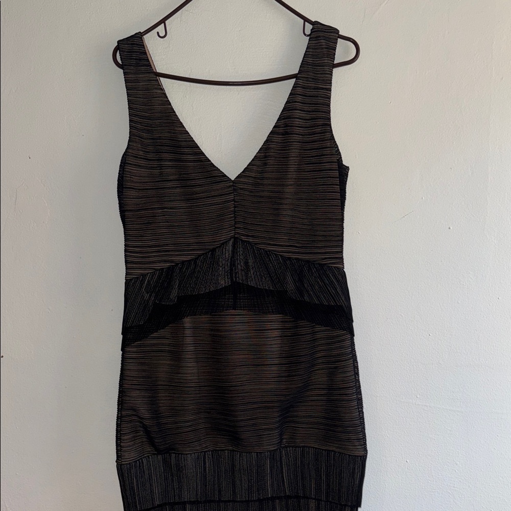 BCBGMaxAzria Black and Brown Mini Dress